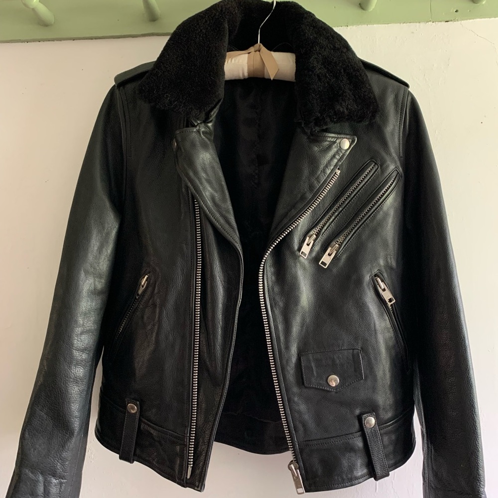 Vintage “Sandro ?” leather biker jacket, no tags